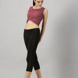 Women UPF Sun Protection Eco Friendly Yoga Sleeveless Cross Crop Top