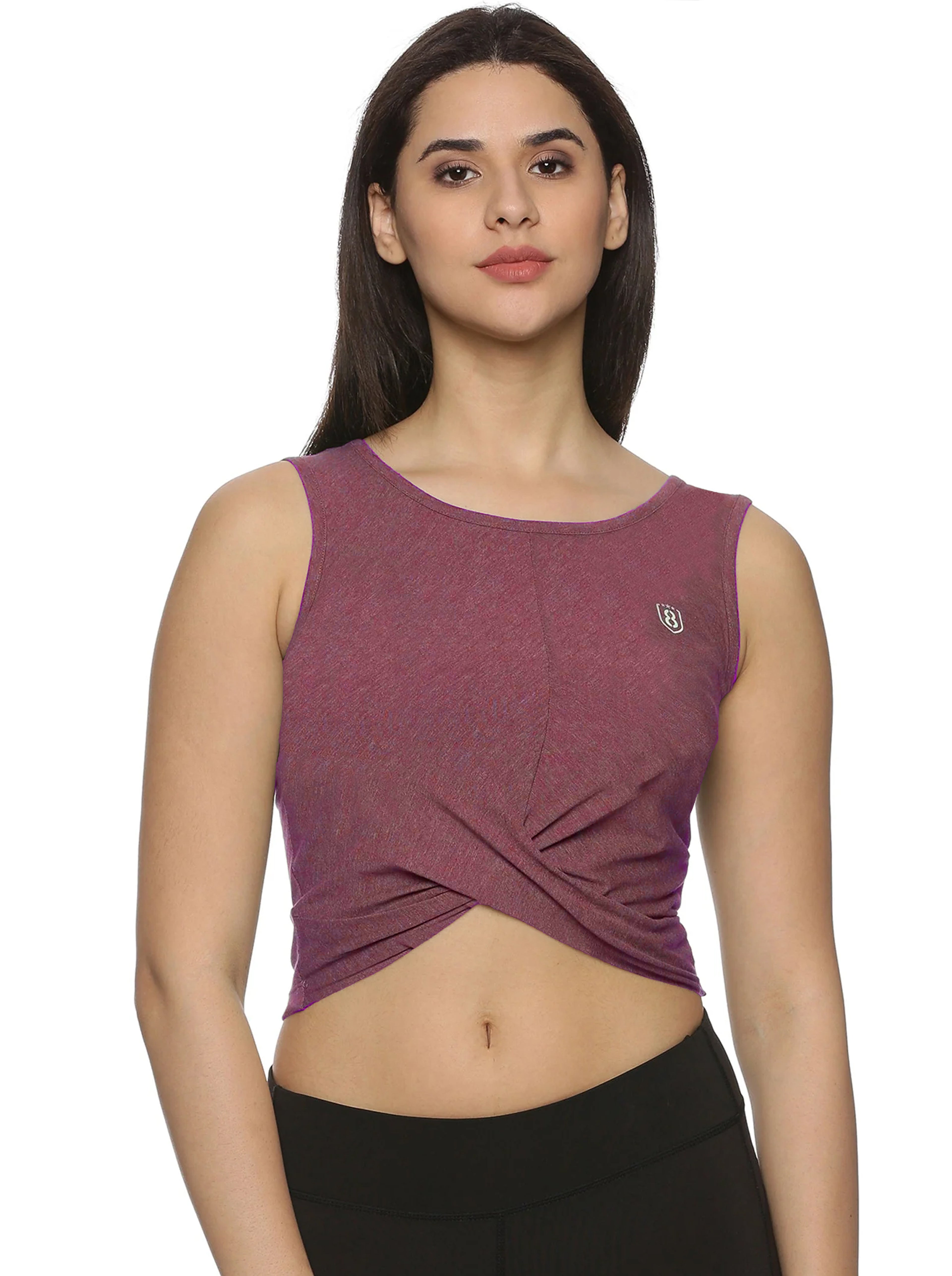 Women UPF Sun Protection Eco Friendly Yoga Sleeveless Cross Crop Top