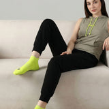 Nylon Low Ankle Socks With Rubber Grip  - Neon
