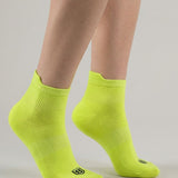 Nylon Low Ankle Socks With Rubber Grip  - Neon
