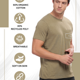 Men's Super Stylish Organic Cotton T Shirt With Printed Chest Pocket