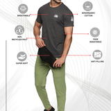 Men Organic Cotton Recycled Polyester Melange effect T Shirt