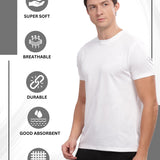 Men's Round Neck Super Smooth Self Design Wrinkle Resistant T shirt