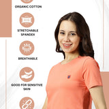 Women Cotton Spandex Short Sleeve Crop Top (White)