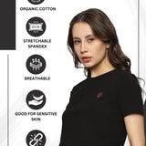 Women Cotton Spandex Short Sleeve Crop Top (White)