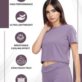 Women’s super stretchy ultra soft sweat wicking Nylon crop top and Jogger Set