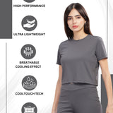 Women’s super stretchy ultra soft sweat wicking Nylon crop top and Jogger Set