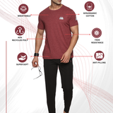 Men Organic Cotton Recycled Polyester Melange effect T Shirt