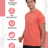 Men's Super Stylish Organic Cotton T Shirt With Printed Chest Pocket