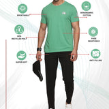 Men Organic Cotton Recycled Polyester Melange effect T Shirt