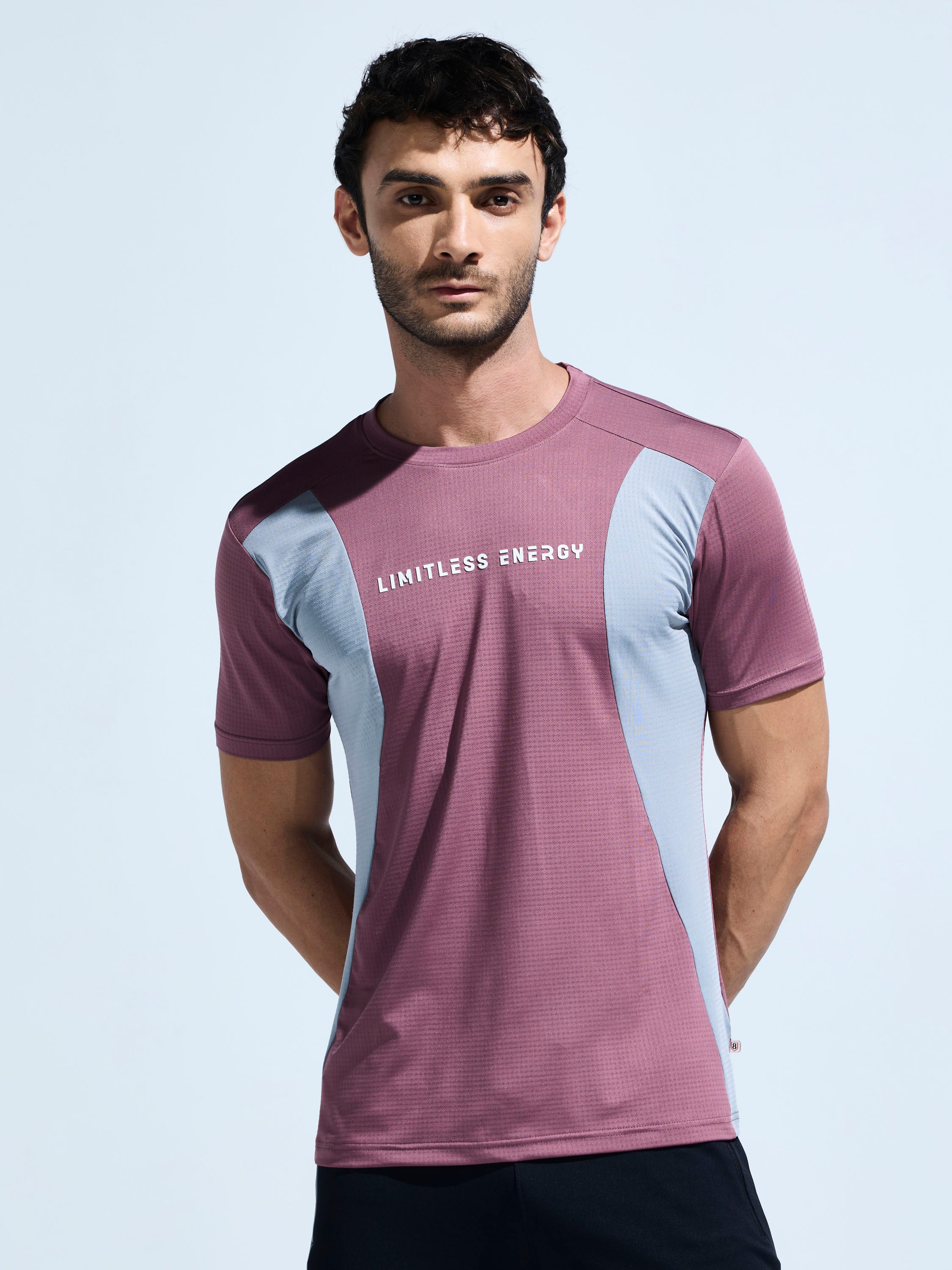 Domin8 Active stretchable t shirt for men with flexible fabric and modern fit