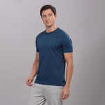 Domin8 Active navy t shirt for men with breathable fabric and modern fit