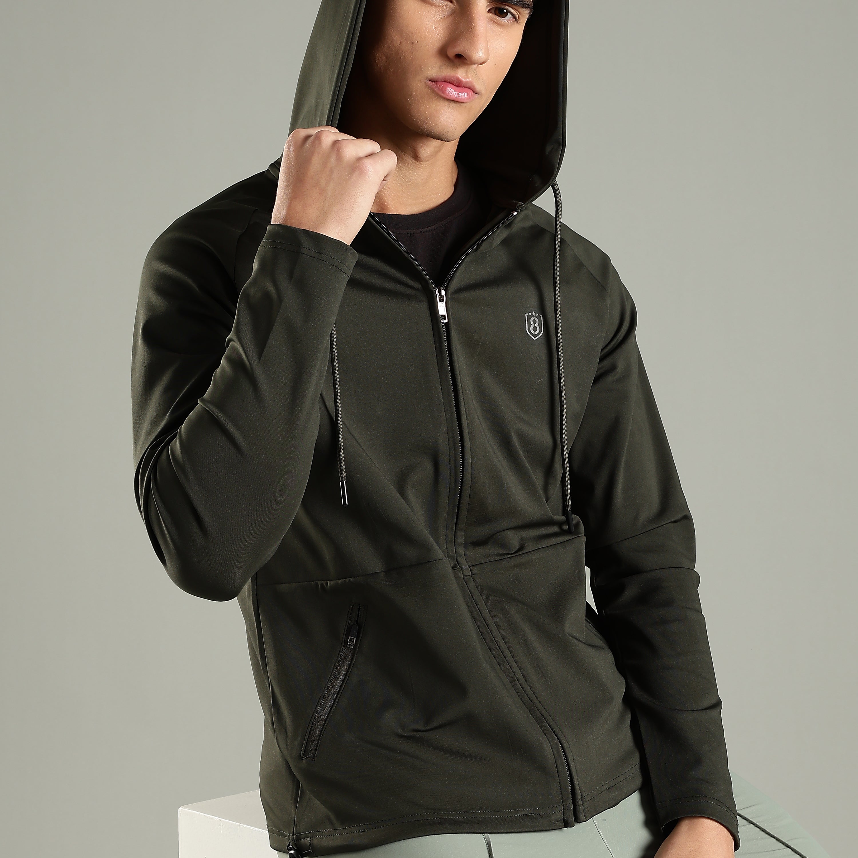 Men's All weather Hooded Jacket with inside pocket