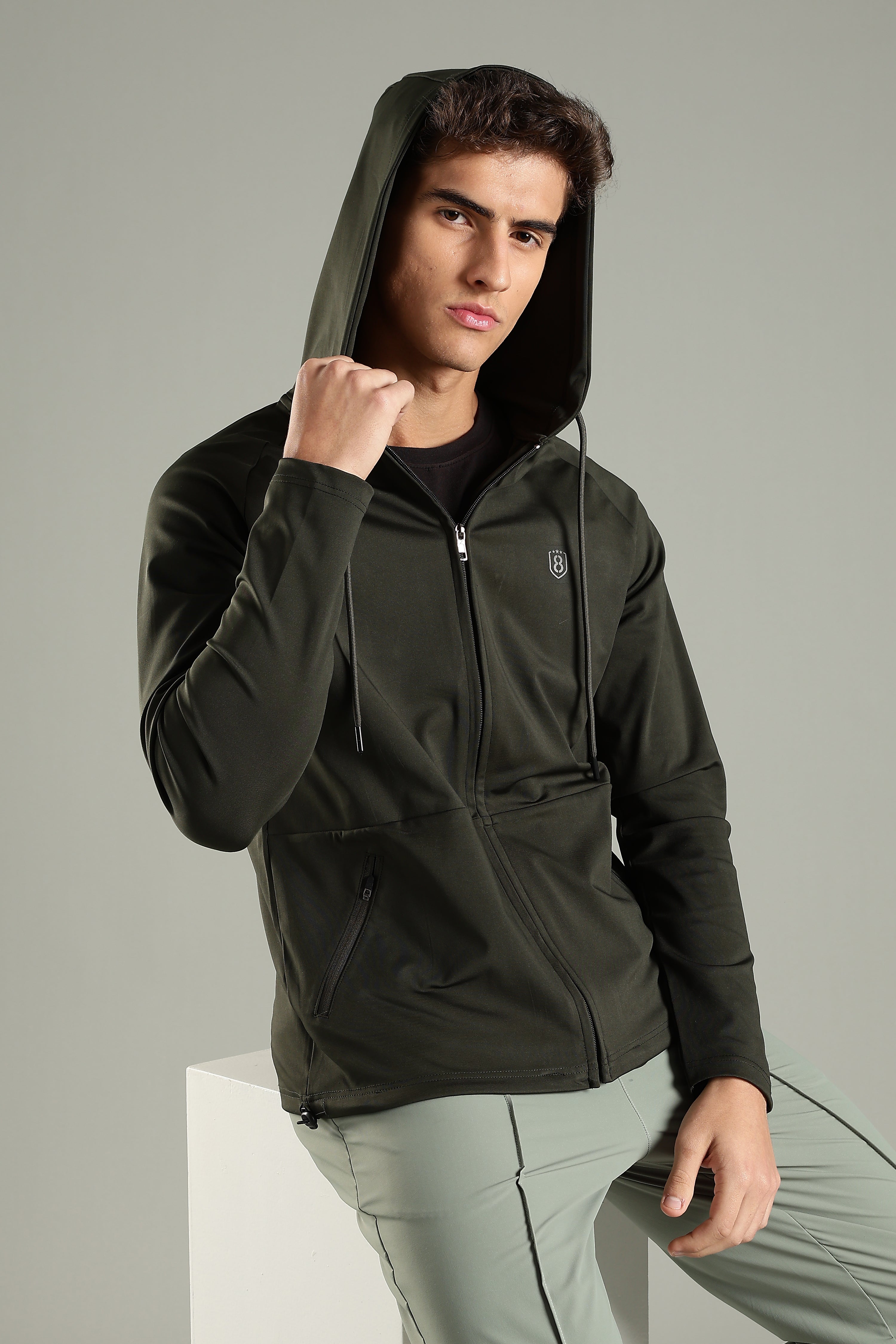 Men's All weather Hooded Jacket with inside pocket