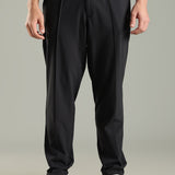 Men's Pintuck Pants with Double Button & Zipper Closure