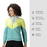 Women's Colour Block Jacket with Zipper closure.