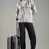 Women's Raglan Sleeve Hoodie with High V-Neck Collar & Zipper Opening