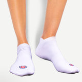 Nylon Low Ankle Socks With Rubber Grip Set - White