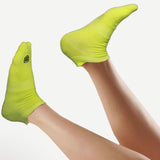 Nylon Low Ankle Socks With Rubber Grip Set - Neon