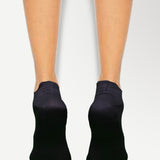 Nylon Low Ankle Socks With Rubber Grip  - Black