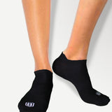 Nylon Low Ankle Socks With Rubber Grip  - Black