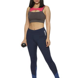 Women's Slim-fit Blue Training Tights with Elasticated waist.