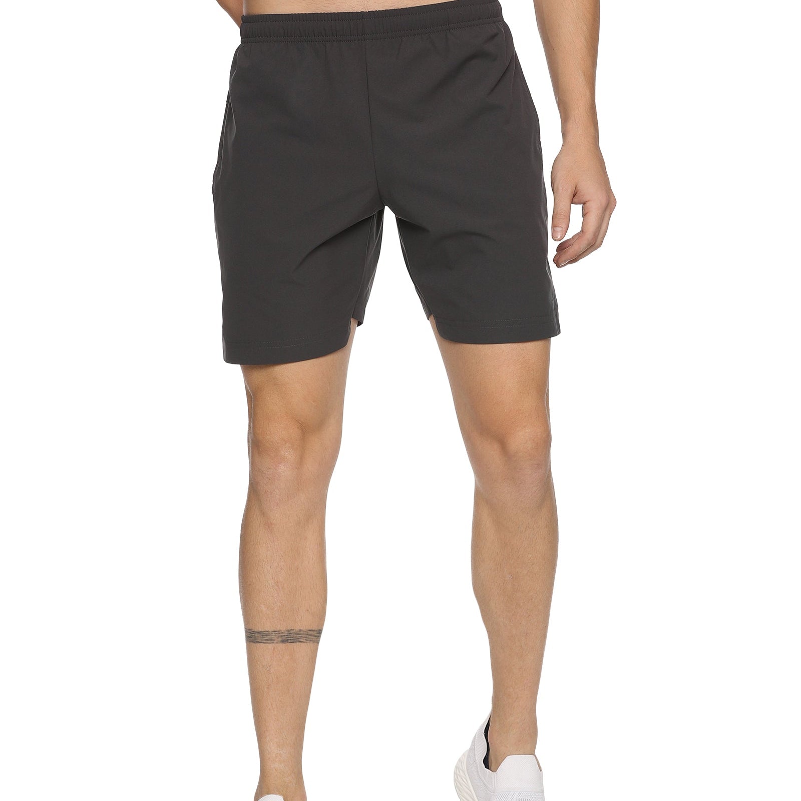 Men's Solid Training Shorts with Elasticated Drawstring