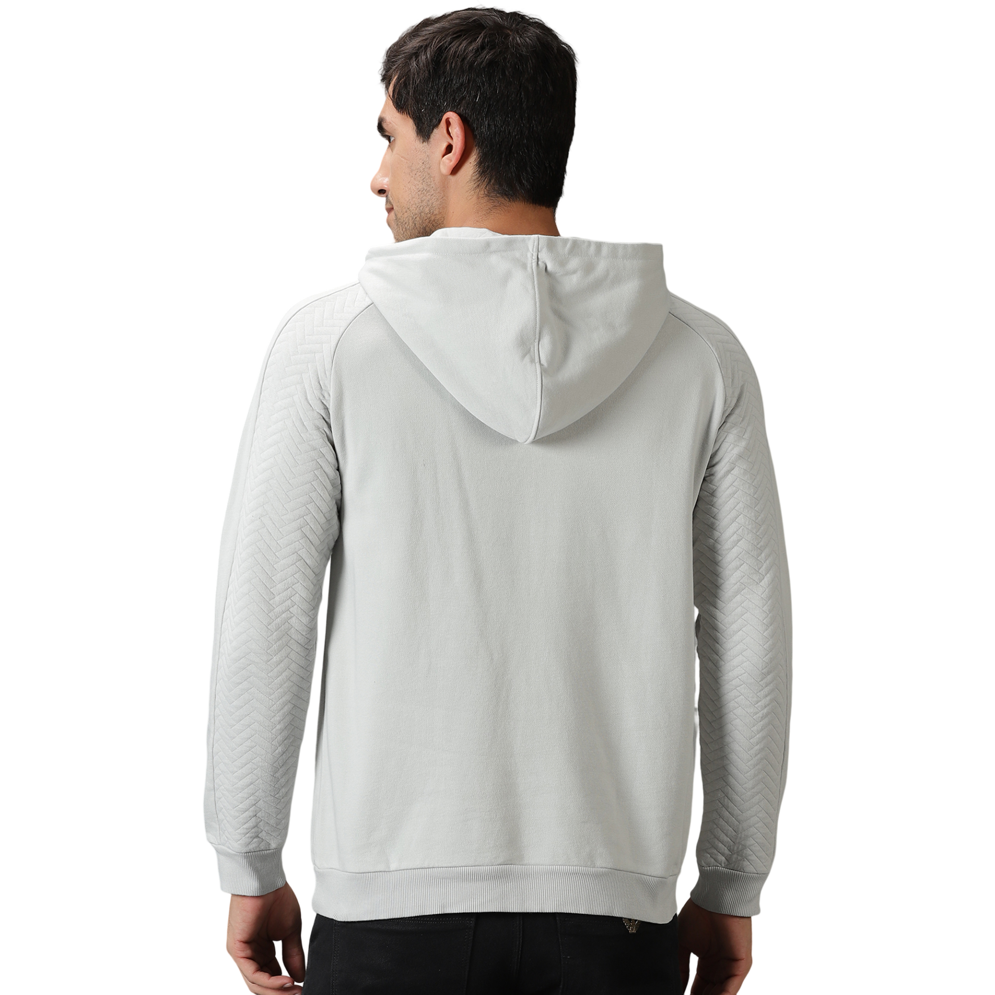 Men's Quilted Hooded Sweat Shirt with Kangaroo Pockets.