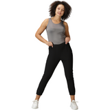 Women's Solid Running Black Track Pants with Elasticated waist & Pockets