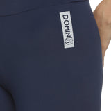 Women's Slim-fit Blue Training Tights with Elasticated waist.